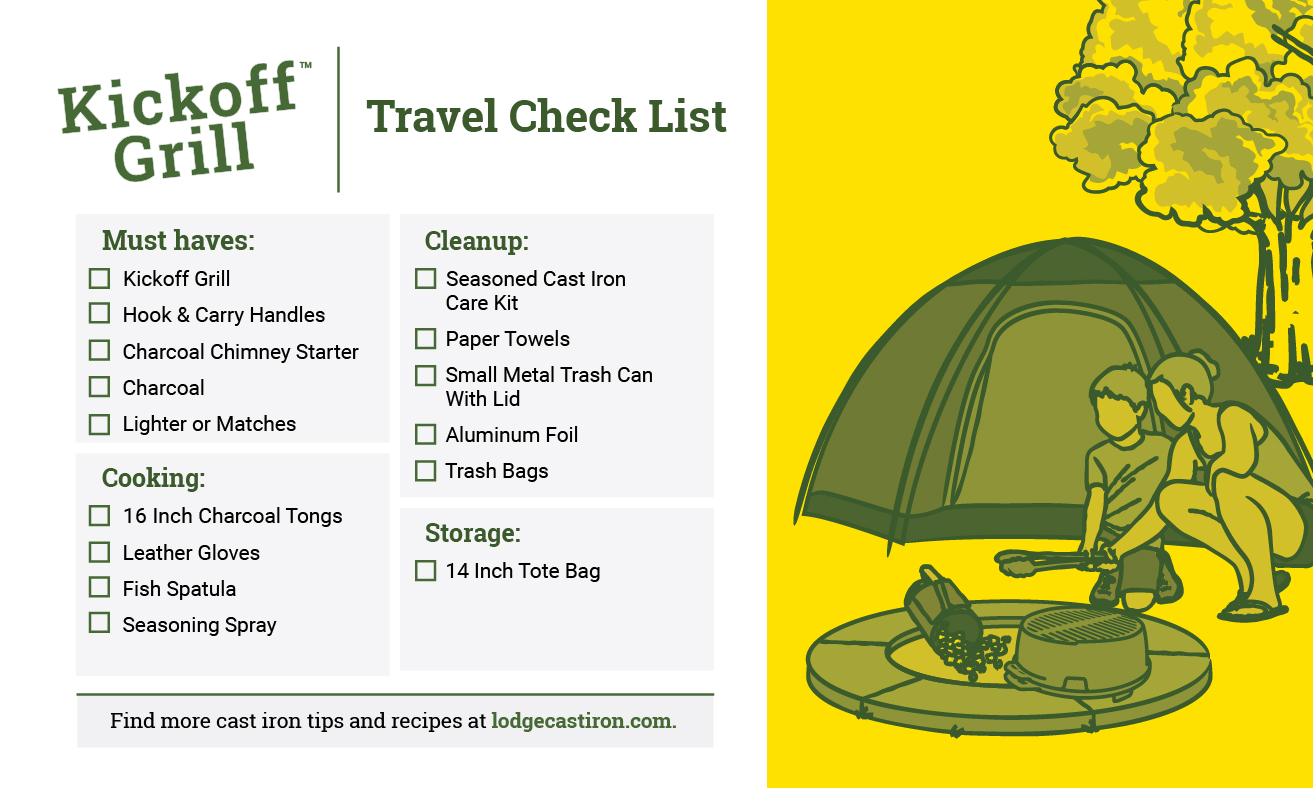 Kickoff Grill Travel Check List